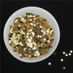 10 g/pacote Luz 3mm 4 milímetros Formato de Estrela Prego de Ouro Lantejoula Paillettes Lantejoulas para Unhas Beleza, senhora manicure, decoração de casamento confetti - Image 1