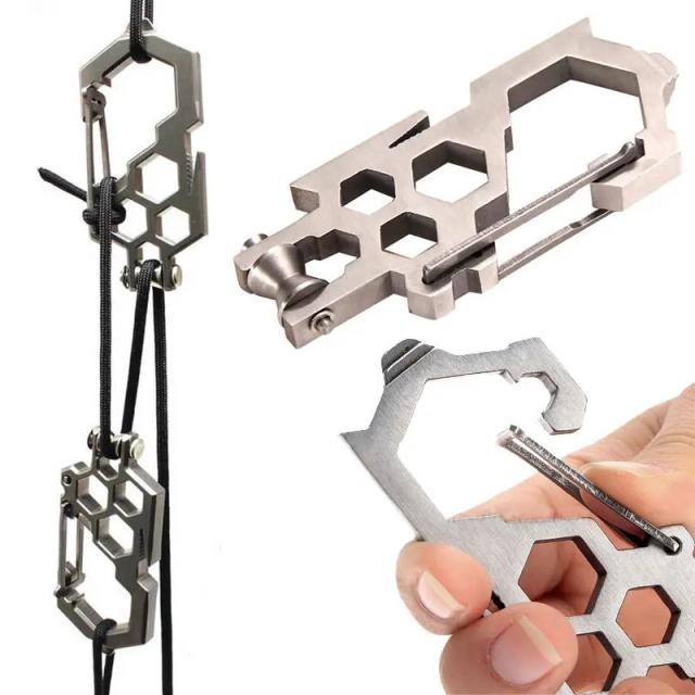 Mosquetão Multiuso de Aço Inoxidável para Escalada e Acampamento: Fivela Versátil para Aventuras ao Ar Livre e Sobrevivência