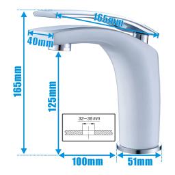 ROVATE-Single Hole Basin Faucet, único furo, torneiras de pia montadas, misturador frio e quente para banheiro, torneira branca - Image 6