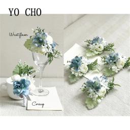 Yo cho pulseira bracelete de rosas azul royal, broche de flores com rosas, broche de mão, festa, casamento, decoração, adereços de fotografia - Image 4