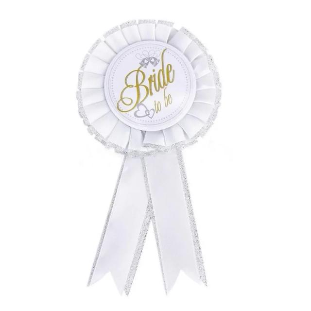 Vassoura Emblema Rosete para Festas de Despedida de Solteira e Casamento - Acessório de Pano Elegante à Venda!