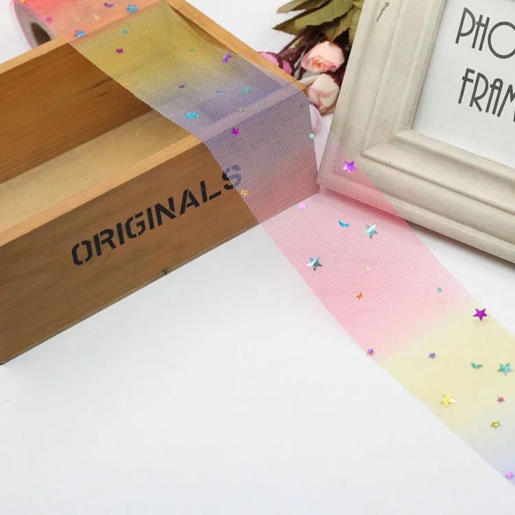 Fita de organza com lantejoulas arco-íris brilhante, 60mm (1 estrutura), material para festa de casamento, materiais para montagem feita à mão - Image 1