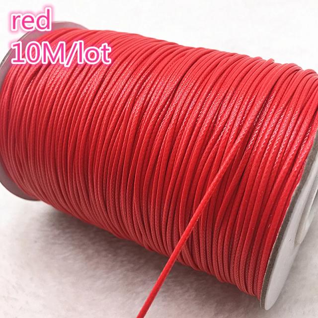 Fio Encerado de Algodão Vermelho 10m 1mm para DIY