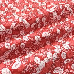Tecido de algodão estampado com folhas, folhas, vermelho e cinza, para costura, faça você mesmo, acolchoado, 50x160cm - Image 2