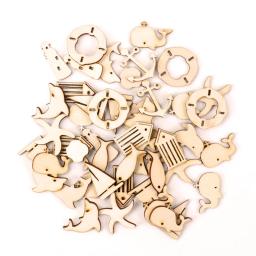 Animais De Madeira Em Forma De Ornamento Pendurado, Scrapbooking Artesanato Acessório, Decoração Para Casa, Pintura Artesanal, 25-30mm, 20Pcs - Image 6
