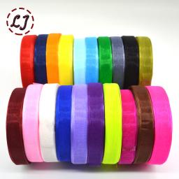 Marca de alta qualidade 10mm/15mm/20mm/25mm/40mm organza fita guarnição para casamento artesanato arco presente festa decoração embrulho riband diy - Image 6