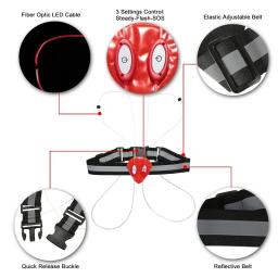 Cinto de segurança reflexivo LED com alça, Night Runner, ciclismo brilho, correndo colete, ciclismo colete, leds super brilhantes, acender, 4 cores, 1pc - Image 6