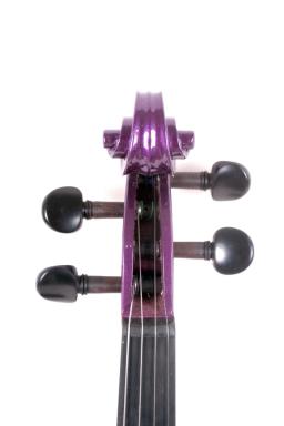 Viola elétrica/acústica roxa, livre com arco, parte traseira de bordo, tampo de abeto - Image 4