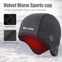 WEST BIKING Inverno Fleece Bicicleta Caps Windproof Térmica Capacete Forro Dos Homens Mulheres Bicicleta Chapéus Outdoor Running Esqui Ciclismo Caps - Image 2