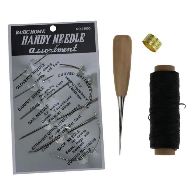Kit Profissional de Ferramentas para Artesanato em Couro: Costura Manual, Sopo de Costura, Escultura e Acessórios para Sela