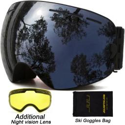 Óculos de esqui, lente dupla, óculos de snowboard, antiembaçante, proteção uv, unissex, snowmobile, patinação com visão noturna, lente de esqui - Image 4