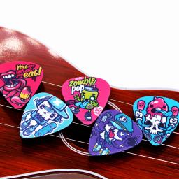 Soach-palhetas de guitarra de alta qualidade, dois lados, graffiti, esqueleto, brincos, acessórios para guitarra, 0.46/0.71/1.0mm, 10 peças - Image 4