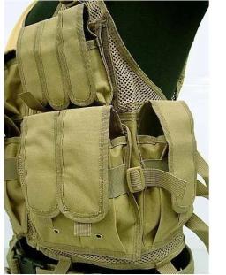 US SWAT-Airsoft Tactical Caça Combate Vest, Coyote Brown, SWAT - Image 4