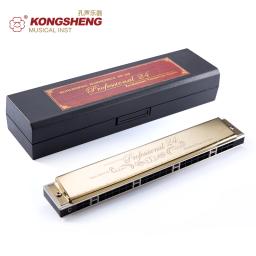 Kongsheng tremolo gaita 24 buracos para iniciantes, orgão bucal com chave c/# c/d/# d/d/e/f # f/g/# g/a, instrumentos musicais, com caixa - Image 1