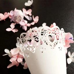 Corte a laser amor coração renda, 50 peças, lançamento doces festa de casamento lembranças confete em cone de papel decoração presentes - Image 4