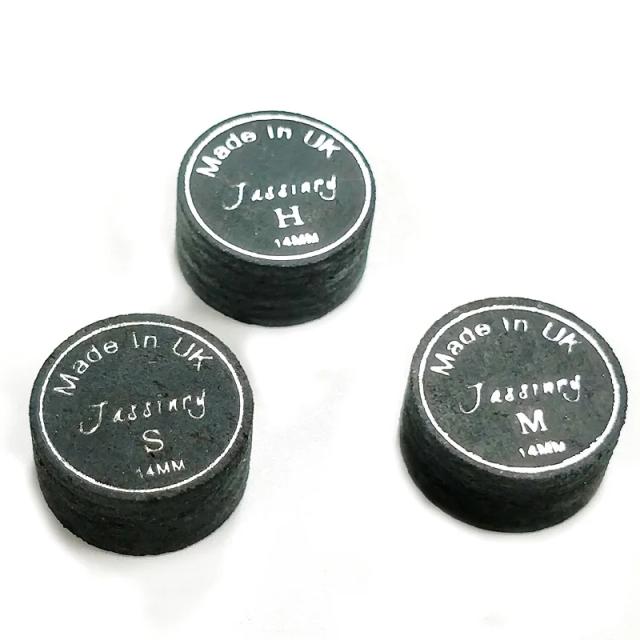 Jassinry Dicas de Taco de Bilhar 14mm Preto 6 Camadas S/M/H - 8 Peças