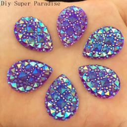 Novo 30 pçs 18mm * 25mm resina ab gota flatback strass casamento 2 buraco botões diy k70 * 3 - Image 2