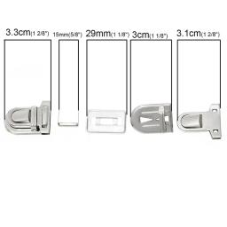 Liga À Base de ferro Bolsa Bolsa de Bloqueio Fecho Fechos de Encaixe Fechaduras Saco Cor Prata DIY Acessórios 3.3cm x 2.5cm, Conjuntos 10 (4 Pçs/set) - Image 2