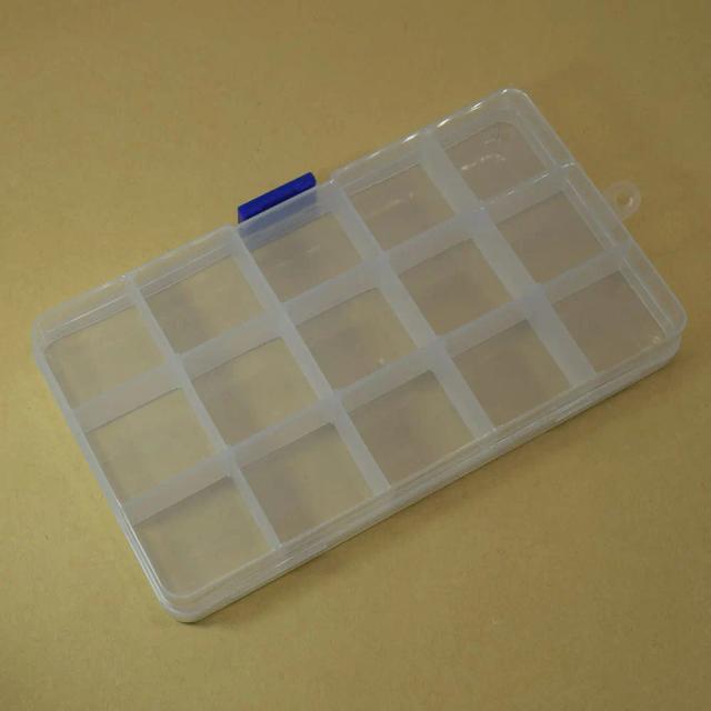 Estojo Organizador de Artesanato com 15 Espaços Ajustáveis para Ferramentas de Costura, Miçangas e Joias em Plástico Transparente