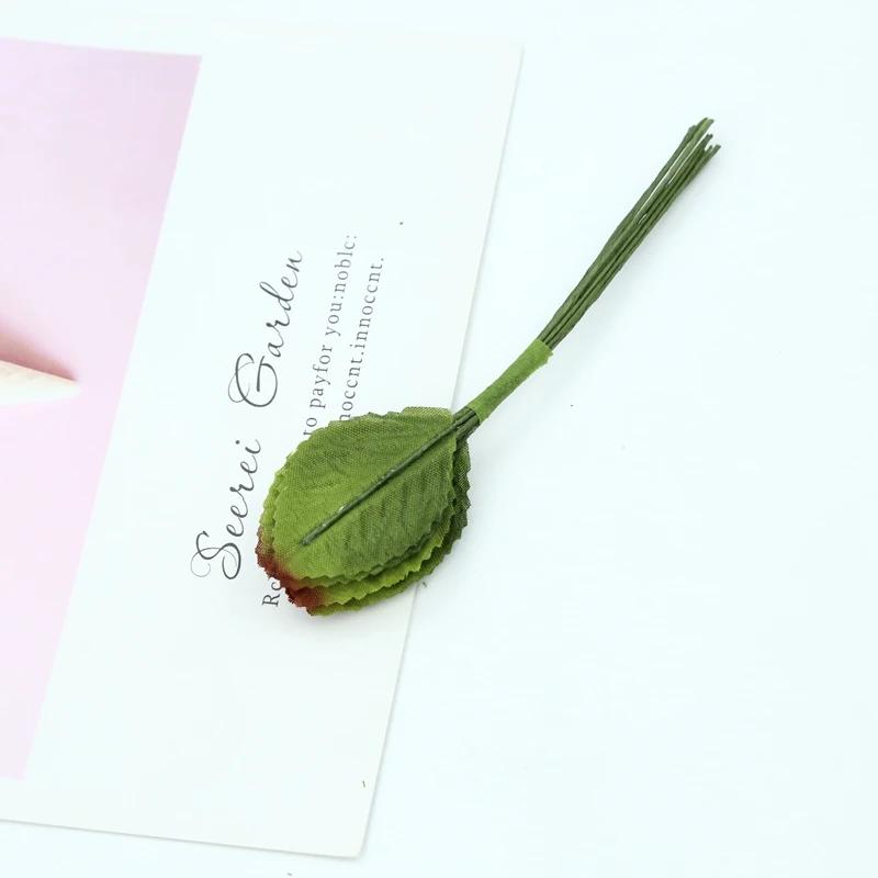 12pçs flores artificiais para casamento, acessórios de decoração para casa, flores decorativas, grinaldas de folhas falsas, presentes diy, folhas de ouro baratas - Image 1