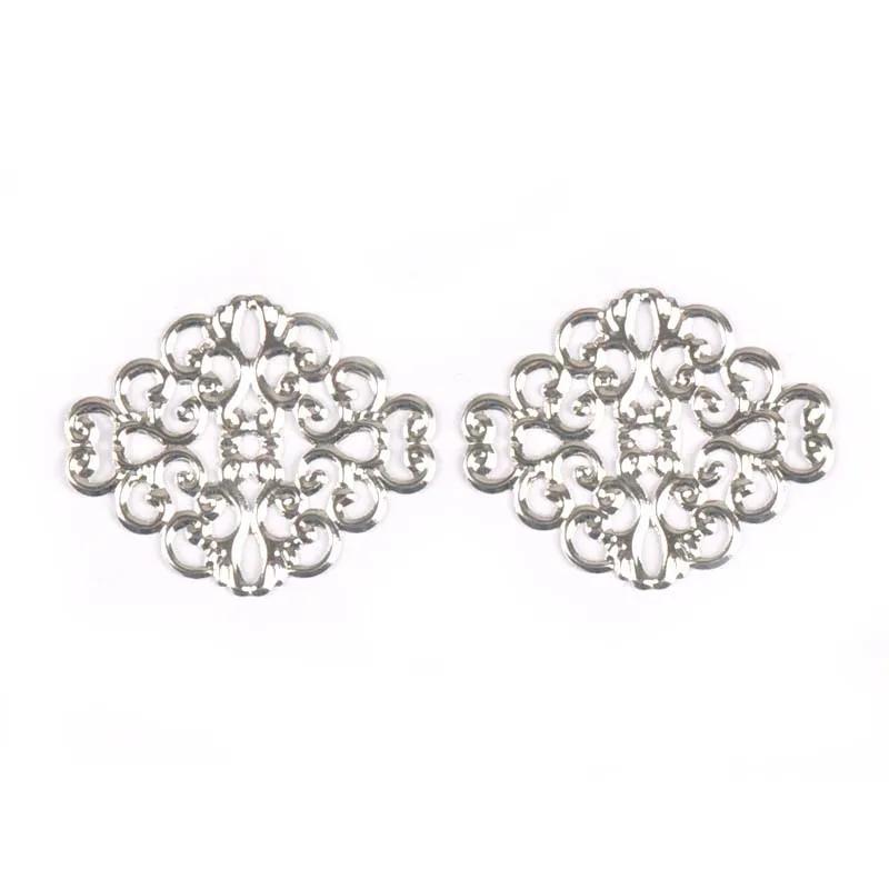 Fios de metal para decoração de casa, 20 peças, ornamentos de flores, enfeites de conectores, para scrapbooking, acessórios diy 37x30mm, yk0749 - Image 1