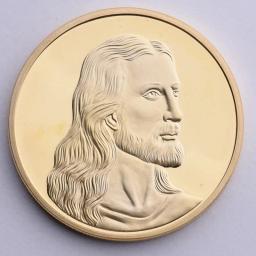 Moeda comemorativa de jesus, coleção de moedas comemorativas, presentes, liga, lembrança, moeda banhada a ouro, metal, imitação antiga - Image 2