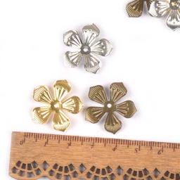 Enfeites de metal para decoração de casa, 3 cores flores ornamentais enfeites conectores para diy scrapbooking artesanato decoração 50 peças 22mm yk0742 - Image 5