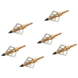 12 peças broadhead de caça de alta qualidade 100 grãos 3 lâminas de aço dourado cabeça de flecha para tiro arco e besta flechas - Image 5