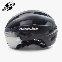 Capacete Wildside de corrida de bicicleta com óculos para adultos, capacete contra relógio, capacete ultraleve de ciclismo MTB em estrada, EPS no molde - Image 2