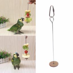 Suporte de suporte alimentar para pequenos animais, papagaios e alimentador de pássaros, fruta lança vara, espeto de carne, aço inoxidável - Image 1