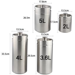 Haste de garrafas de cerveja em aço inoxidável, 6, 4, 5l, mini barril, sistema de dispensação de cerveja artesanal, fabricação caseira de cerveja - Image 3