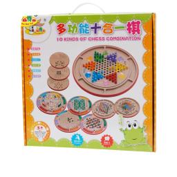 Sportshub-conjunto de xadrez de madeira para jogos de vôo, xadrez/halma/gomoku/animal, cobra e escadas/raposa e geês, 10 ou 5 em 1 ef0032 - Image 6