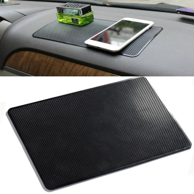 Tapete Antidro Antiaderente de PVC para Painel do Carro - Suporte para Celular e Óculos de Sol, Estilo Elegante, 27x15cm