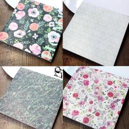Bloco de papel para scrapbooking com estampa de flor rosa, faça você mesmo, pacote de 24 folhas artesanais, artesanato, papel de fundo - Image 6