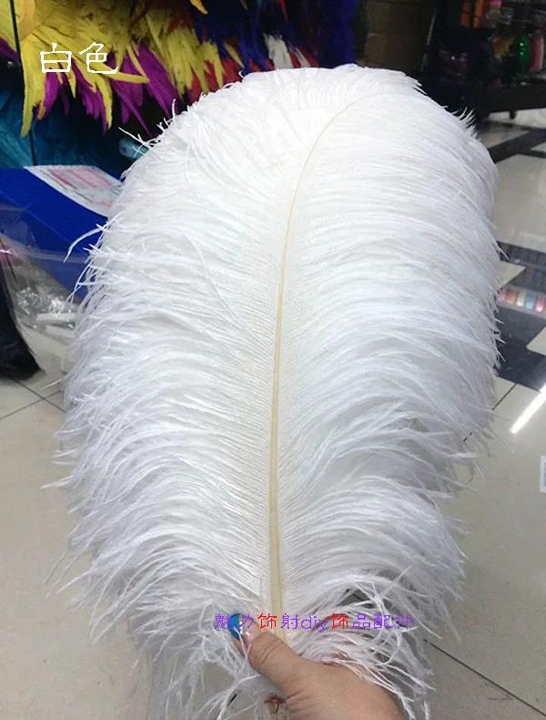 Pena de Avestruz Branca para Decoração e Casamentos - Pacote com 10 Unidades de 40-45 cm