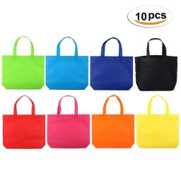 Saco de presentes para lembrancinhas de festa, bolsa de brinquedos para aniversários infantis, pano de natal, bolsas multiuso com alça, 10 peças - Image 1
