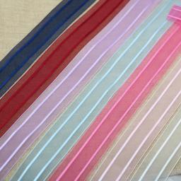 Fita faixa de organza de alta qualidade com listras para festa, casamento, decoração para presente, natal, material diy - Image 3