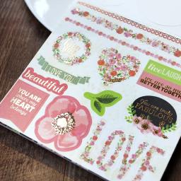 Bloco de papel para scrapbooking com estampa de flor rosa, faça você mesmo, pacote de 24 folhas artesanais, artesanato, papel de fundo - Image 2