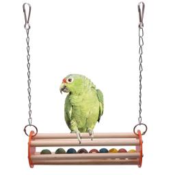 Conjunto de brinquedos de pássaros suspensos para pequeno papagaio, balanço, mastigação, treinamento, rede, sino, poleiro, escada, suprimentos para animais, 1pc - Image 6