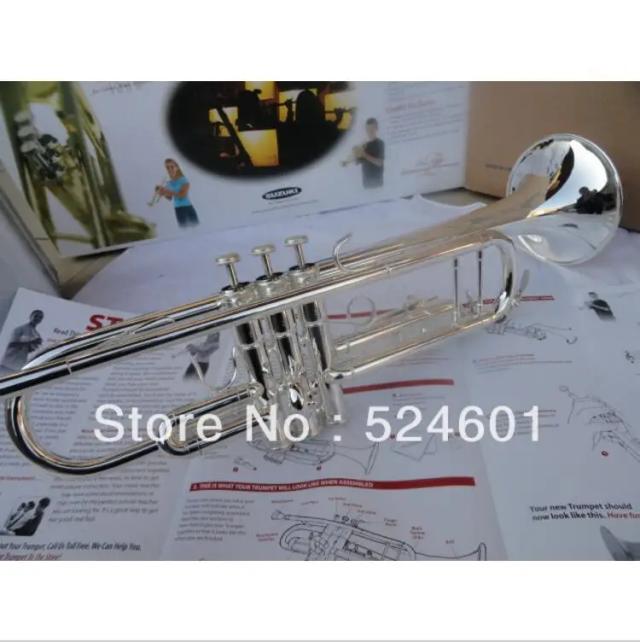 Trompete Profissional BB TR-200S em Aço Inoxidável com Acabamento Prata - Original Suzuki, Pequeno e Compacto