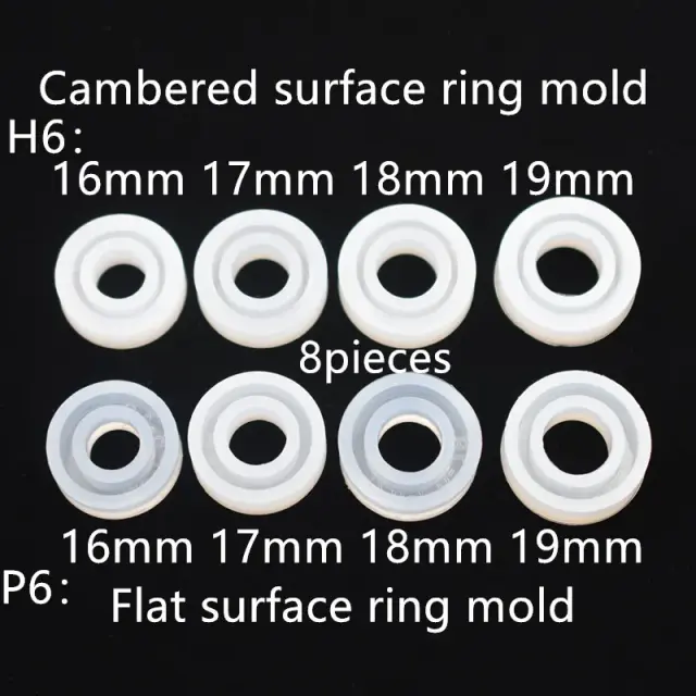 Conjunto Snasan de 8 Moldes de Silicone para Anéis: Ferramenta DIY para Criação de Joias e Artesanato em Resina e Epóxi