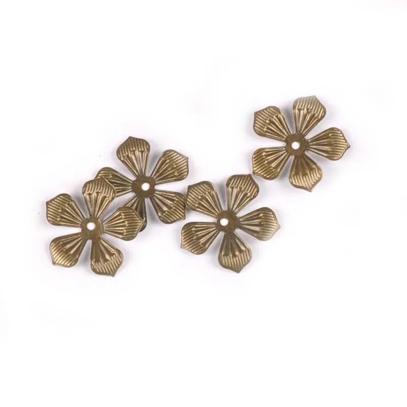 Enfeites de metal para decoração de casa, 3 cores flores ornamentais enfeites conectores para diy scrapbooking artesanato decoração 50 peças 22mm yk0742 - Image 1