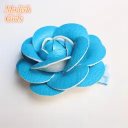 Prendedores de cabelo dourados com flor de couro artificiais, acessórios para crianças prendedores de cabelo para crianças com diferentes formatos rosa floral e rosa - Image 6