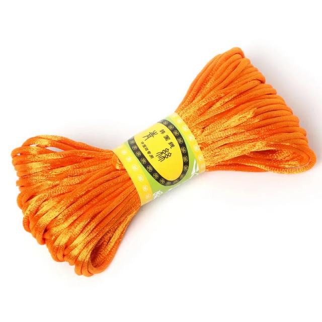 Cordão de seda e poliéster para macramê 20m 2mm ideal para bordado costura e projetos DIY