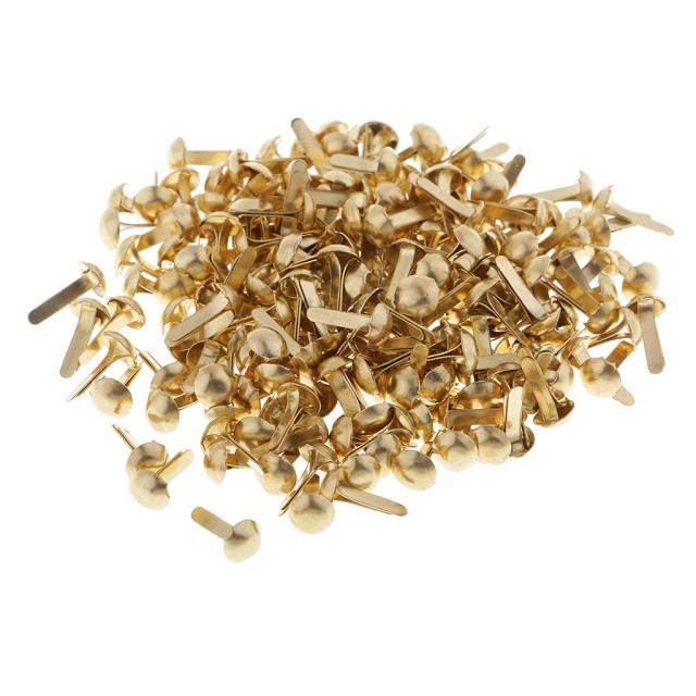 Fixador de Papel para Scrapbooking - 200 Mini Pinos Decorativos de Cabeça Redonda em Metal para Artesanato e Papelaria