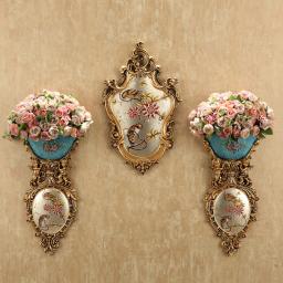 Europa luxo diamante floral anjo parede pendurado vaso de resina artesanato decoração casa parede vaso de flores mural restaurante ornamento - Image 4