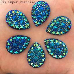 Novo 30 pçs 18mm * 25mm resina ab gota flatback strass casamento 2 buraco botões diy k70 * 3 - Image 5