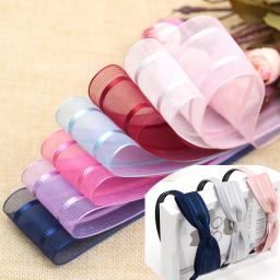 Fita faixa de organza de alta qualidade com listras para festa, casamento, decoração para presente, natal, material diy - Image 1