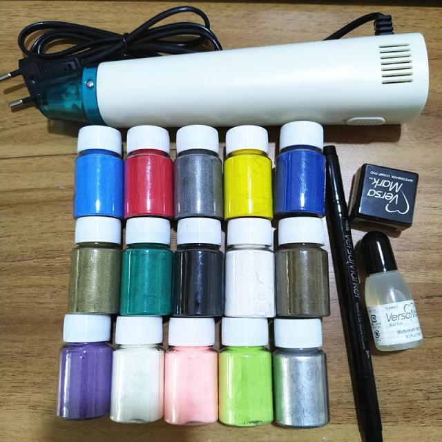 Versa Mark Em Pó para DIY: Tinta Artesanal, Almofada de Impressão e Ferramenta de Carimbo de Borracha