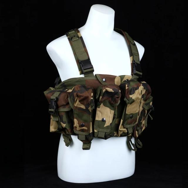 Equipamento Outdoor Multifuncional: Peito Rig para Wargames, Paintball, Caminhadas e Caça com Suporte para Revista e Acessórios AK 47